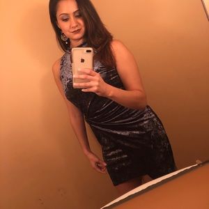 ASTR the Label blue velvet dress